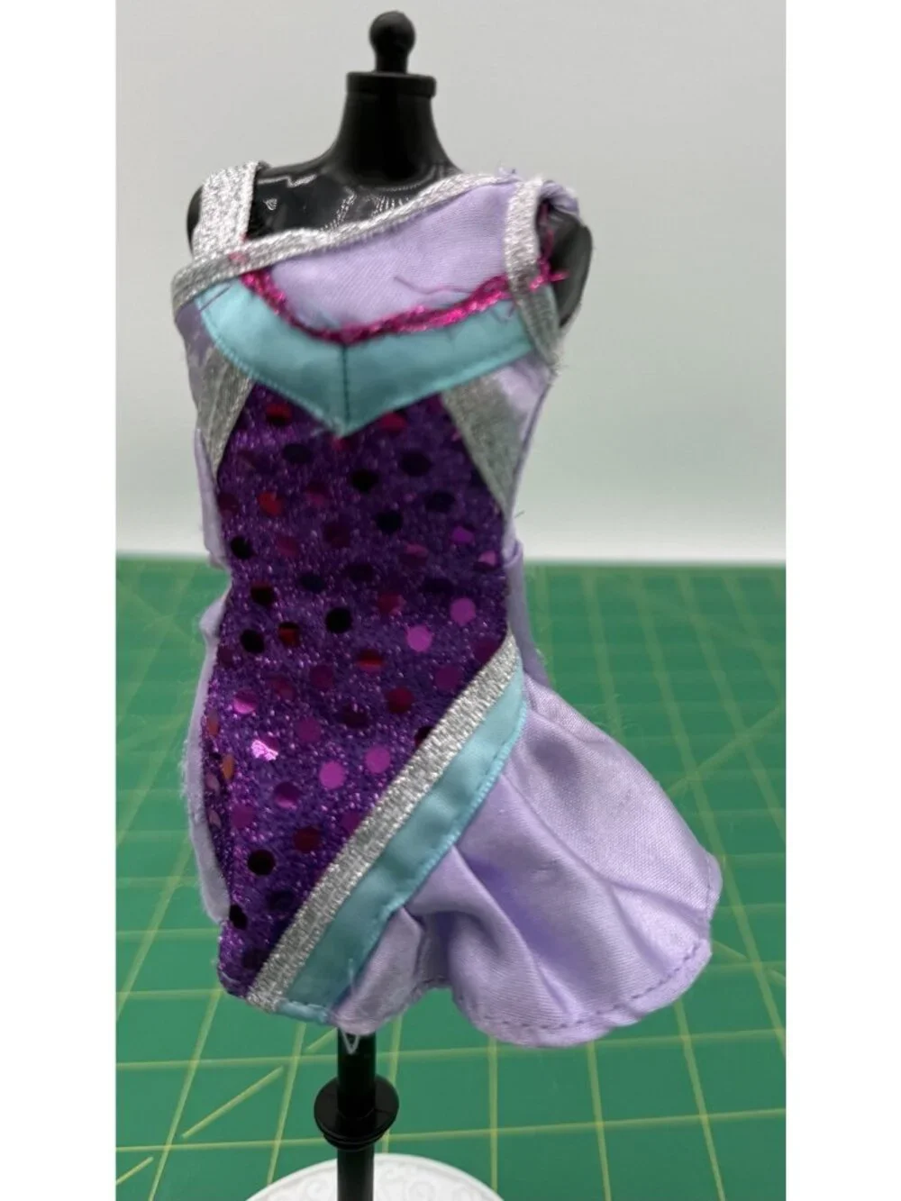 Barbie Or Other Fashion Doll Purple Glitter Cheer Dress Clothes Outfit